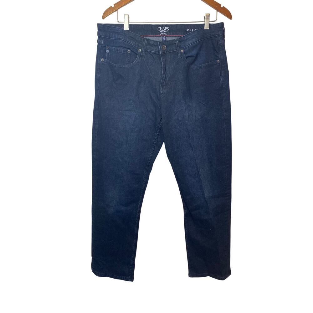 Chaps Men’s Jeans 34x30 Straight Leg Dark Blue Denim